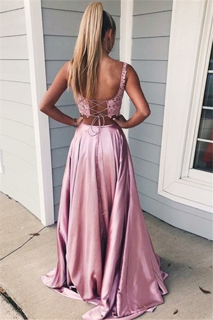 Two piece hot sale prom gown