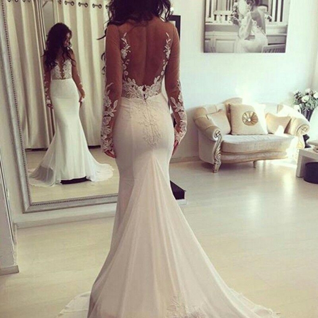 wedding dress backless mermaid