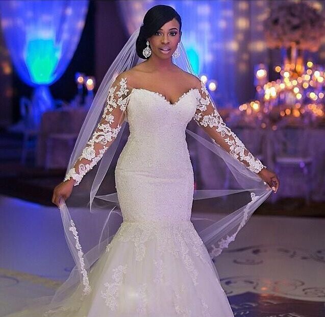 Long sleeve hotsell mermaid bridal gowns