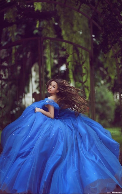 Royal Blue Ball Gown Princess Dresses Off Shoulder Floor Length ...