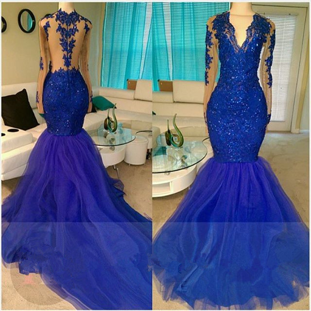 Royal blue 2025 mermaid wedding dresses