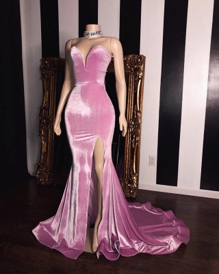 pink velvet party dress