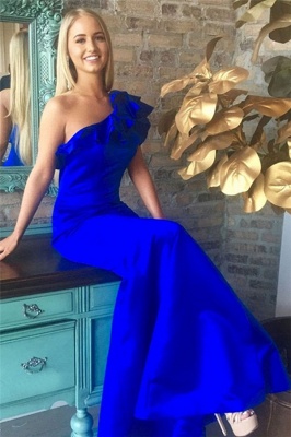 Chic Falbala Ruffle Applique Prom Dresses Mermaid Sleeveless Sexy Evening Dresses_1