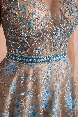 Elegant Jewel Sleeveless Appliques A-line Prom Dresses_8