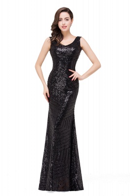 Newest Sleeveless Mermaid Jewel Long Sequin Prom Dress_4