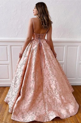 Vintage A-line Sweetheart Spaghetti Straps Appliques Lace Floor-length Prom Dress_3