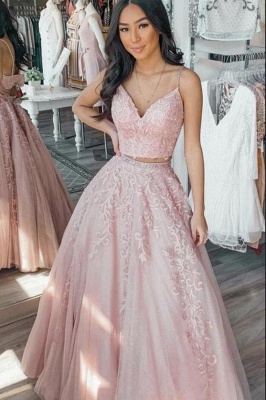 Baby pink 2 store piece prom dress