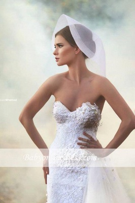 Gorgeous Sweetheart A-Line Wedding Dresses Appliques Open-Back Tulle Bridal Gowns_1