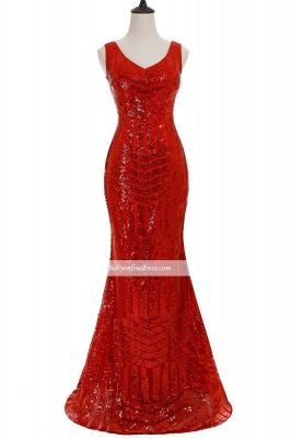 Newest Sleeveless Mermaid Jewel Long Sequin Prom Dress_7