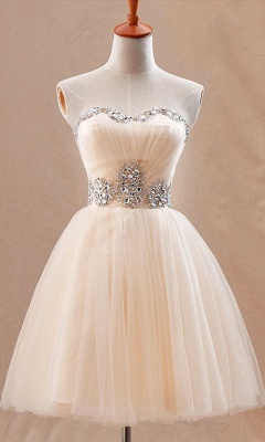 Sweetheart Crystals Short Homecoming Dresses Elegant Graduation Dresses_2