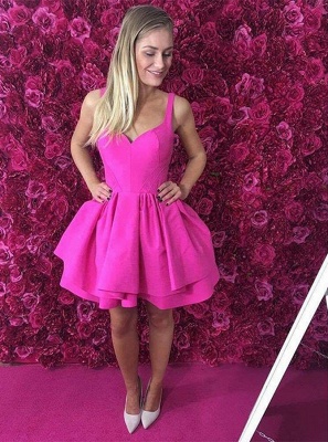 Sexy Tutu A-Line Homecoming Dresses | Straps 2 Layers Mini Cocktail Dresses_1