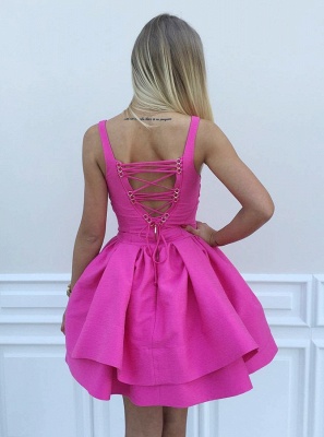 Sexy Tutu A-Line Homecoming Dresses | Straps 2 Layers Mini Cocktail Dresses_3