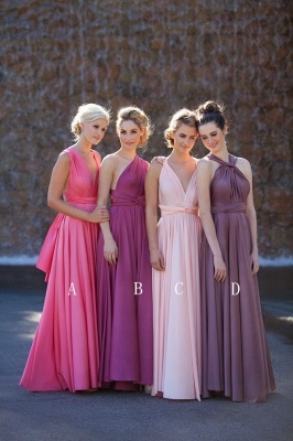 Simple Satin A-line Bridesmaid Dresses Floor Length Sexy Maid of Honor Dresses_2