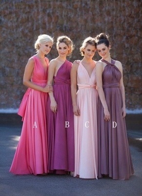 Simple Satin A-line Bridesmaid Dresses Floor Length Sexy Maid of Honor Dresses_1